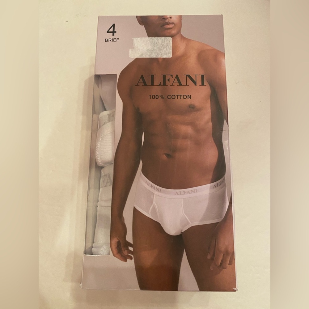 Alfani Men’s 4 Pack Briefs in White Size XXL 41-43‎ NWT